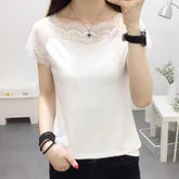 Lace Shoulder Fitted Top